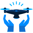 hand handled drone flat icon