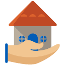 Hand House Flat Icon