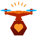 heart drone flat icon