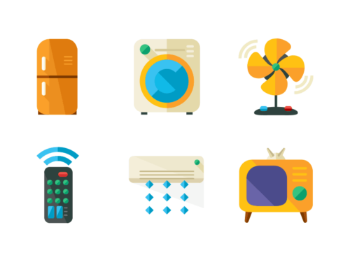 home appliances flat icons