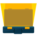 illuminated suitcase flat icon