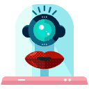 Lady Robot Flat Icon