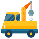 crane truck flat icon