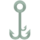 large fishing hook flat icon