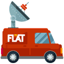 large news van flat icon