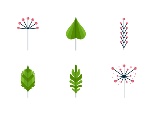 Leaf Shapes Flat Icons