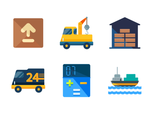 logistic delivery flat icons