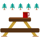 lunch bench flat icon