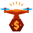money drone flat icon