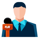 news reporter man flat icon