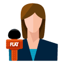 news reporter woman flat icon