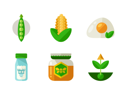 Organic Foods flat icons