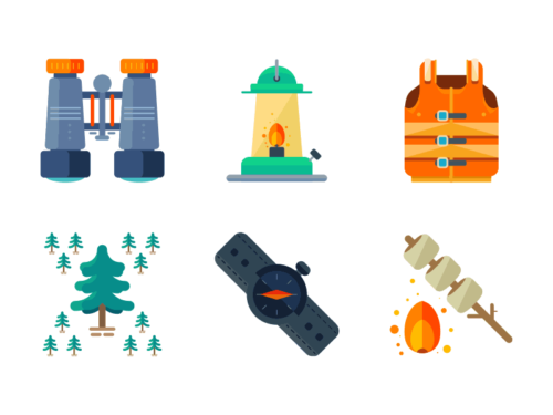 Outdoor and Travel flat icons