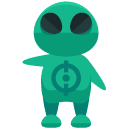 pointing alien flat icon