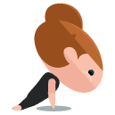 chibi yoga pose flat icon