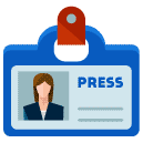 reporter identification woman flat icon