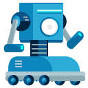 Rolling Robot Flat Icon