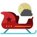santa sleigh flat icon