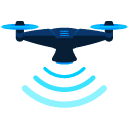 scanning drone flat icon