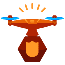 security drone flat icon