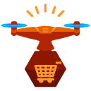 shopping drone flat icon