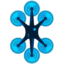 six drone flat icon