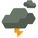 storm clouds flat icon