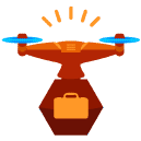 suitcase drone flat icon