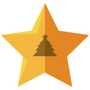 tree star flat icon