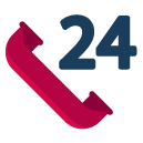 twenty four call service flat icon