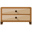 two drawer cupboard flat icon