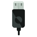 usb cable flat icon