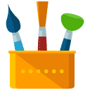 brushes flat icon
