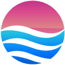 sunset logogram flat icon