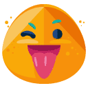 tongue out wink flat icon