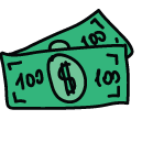100 dollar bills Doodle Icons