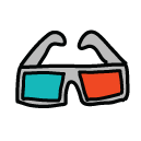 3d glasses Doodle Icon