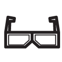 3d glasses line Icon