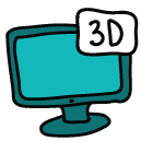 3d screen Doodle Icon