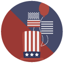 4th of july flat Icon