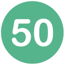 50 Flat Round Icon