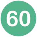 60 Flat Round Icon