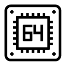 64 microchip line Icon
