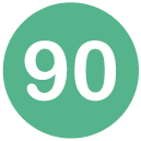 90 Flat Round Icon