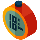 Alarm Clock Isometric Icon