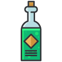 Alcohol Bottle Filled Outline Icon