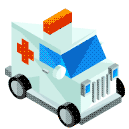 Ambulance Isometric Icon