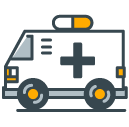 Ambulance filled outline Icon