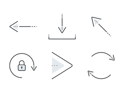 Arrows filled outline icons