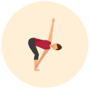 yoga pose Flat Round Icon